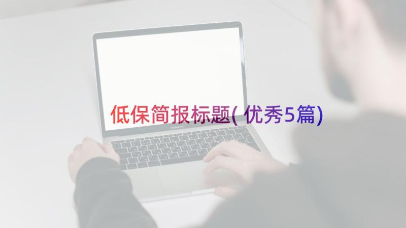 低保简报标题(优秀5篇)