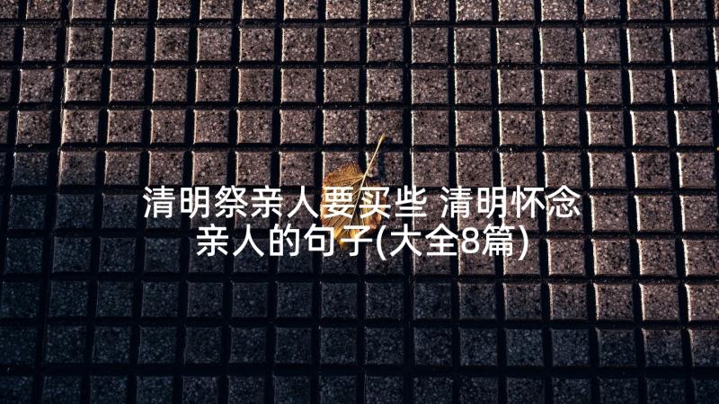 清明祭亲人要买些 清明怀念亲人的句子(大全8篇)