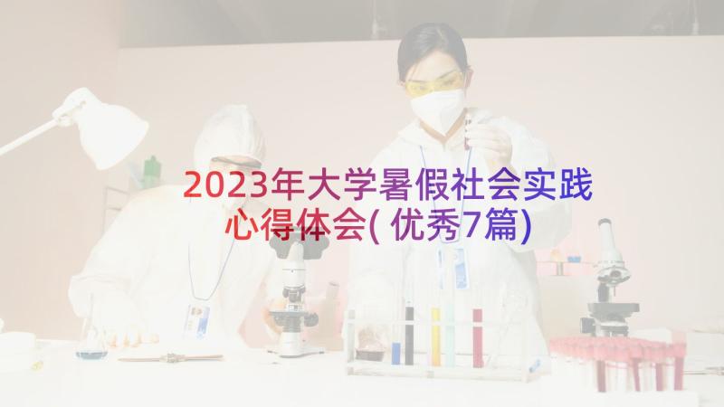 2023年大学暑假社会实践心得体会(优秀7篇)