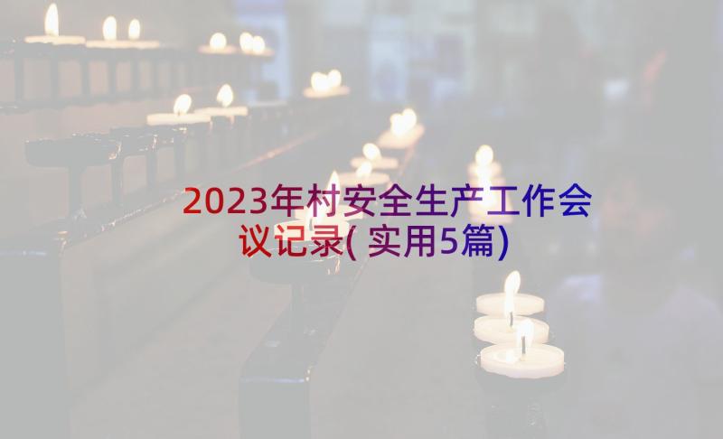 2023年村安全生产工作会议记录(实用5篇)