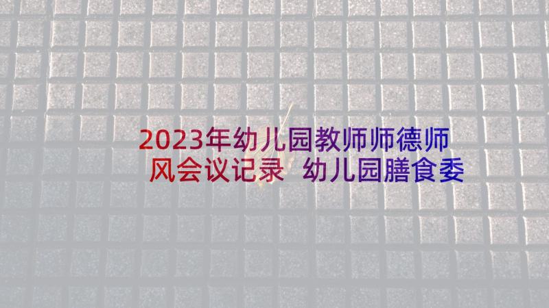 2023年幼儿园教师师德师风会议记录 幼儿园膳食委员会会议记录内容(大全5篇)