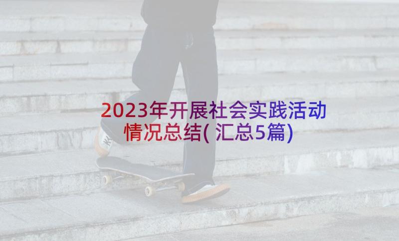 2023年开展社会实践活动情况总结(汇总5篇)