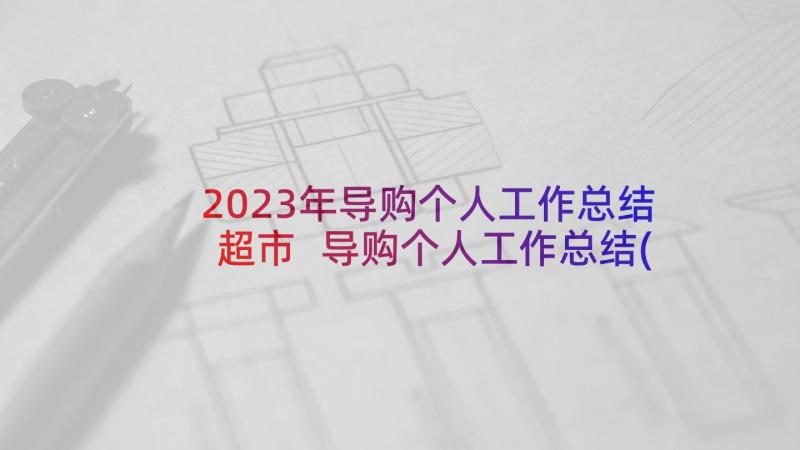 2023年导购个人工作总结超市 导购个人工作总结(优质9篇)