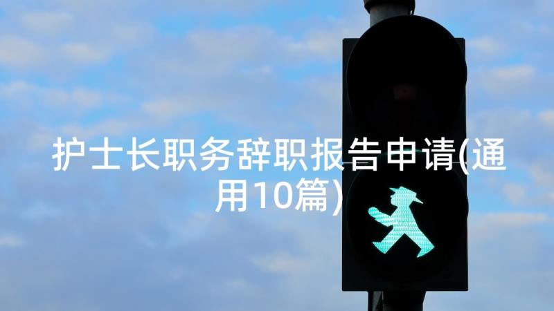 护士长职务辞职报告申请(通用10篇)