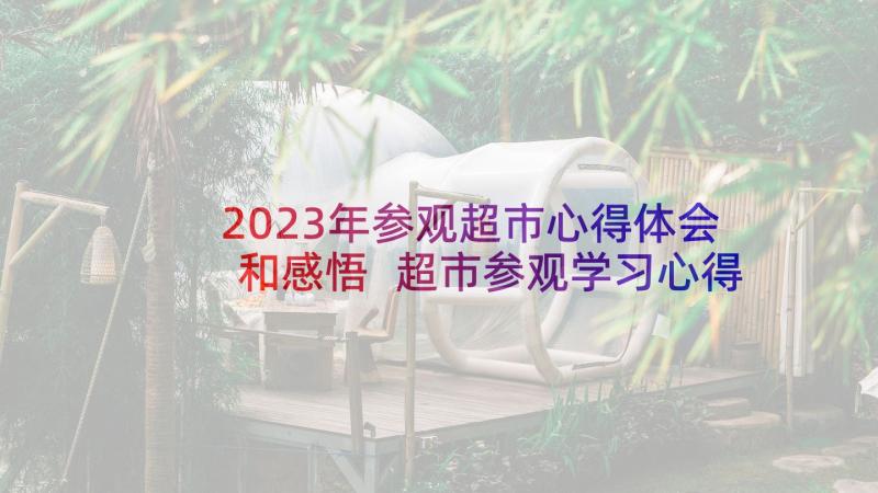 2023年参观超市心得体会和感悟 超市参观学习心得体会(精选5篇)