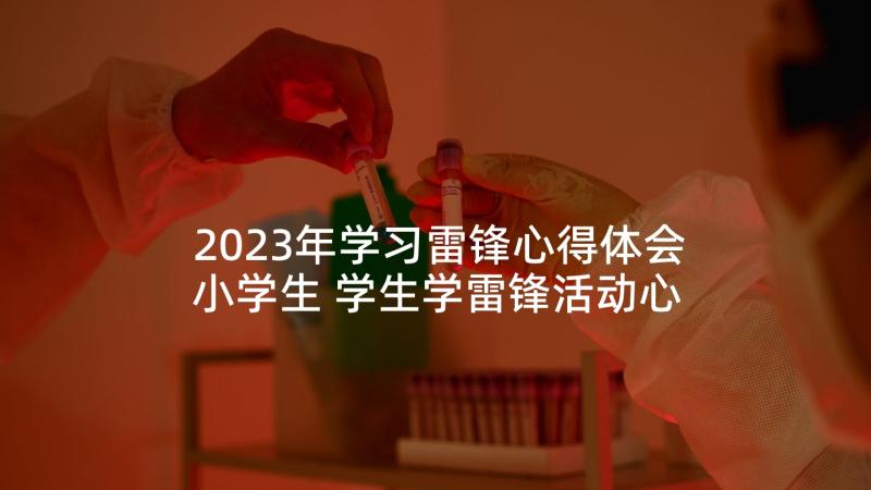 2023年学习雷锋心得体会小学生 学生学雷锋活动心得体会(精选6篇)