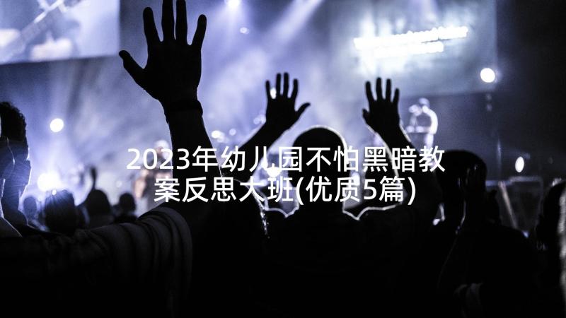 2023年幼儿园不怕黑暗教案反思大班(优质5篇)