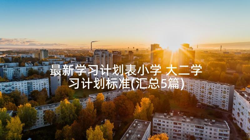 最新学习计划表小学 大二学习计划标准(汇总5篇)