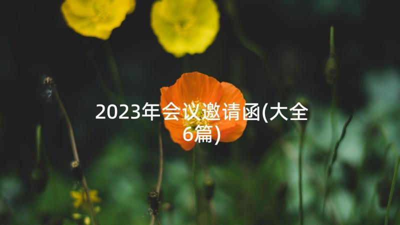 2023年会议邀请函(大全6篇)