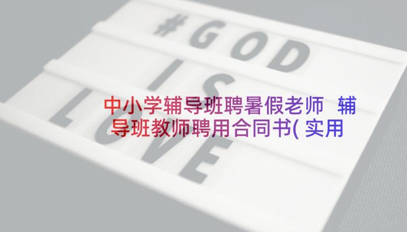 中小学辅导班聘暑假老师 辅导班教师聘用合同书(实用5篇)