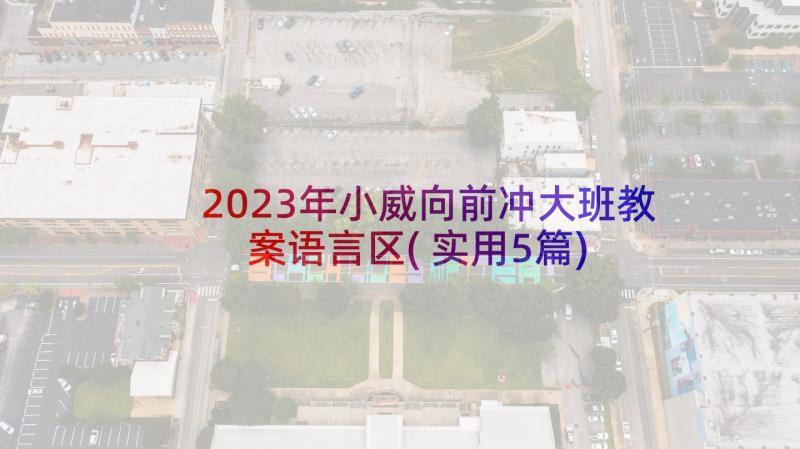 2023年小威向前冲大班教案语言区(实用5篇)