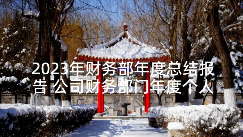 2023年财务部年度总结报告 公司财务部门年度个人总结(优质5篇)