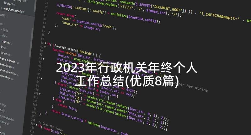 2023年行政机关年终个人工作总结(优质8篇)