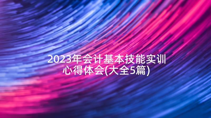 2023年会计基本技能实训心得体会(大全5篇)