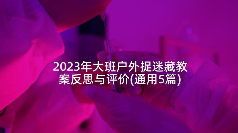 2023年大班户外捉迷藏教案反思与评价(通用5篇)