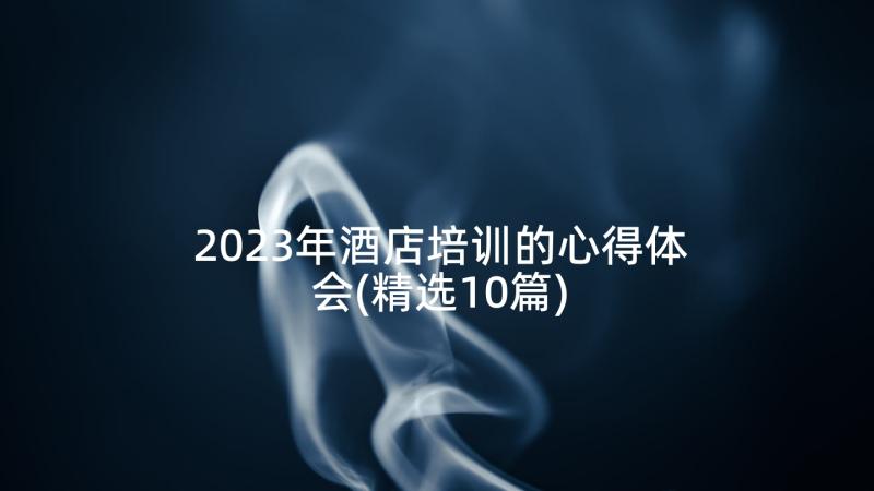 2023年酒店培训的心得体会(精选10篇)