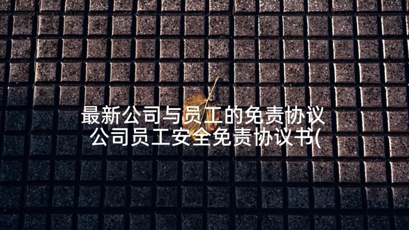 最新公司与员工的免责协议 公司员工安全免责协议书(优秀5篇)