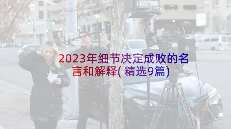 2023年细节决定成败的名言和解释(精选9篇)