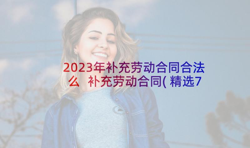 2023年补充劳动合同合法么 补充劳动合同(精选7篇)