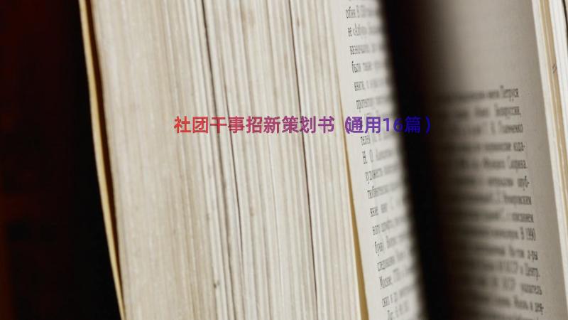 社团干事招新策划书（通用16篇）