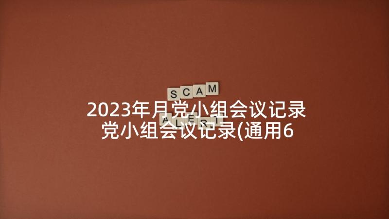 2023年月党小组会议记录 党小组会议记录(通用6篇)