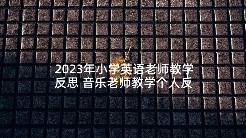 2023年小学英语老师教学反思 音乐老师教学个人反思(大全6篇)