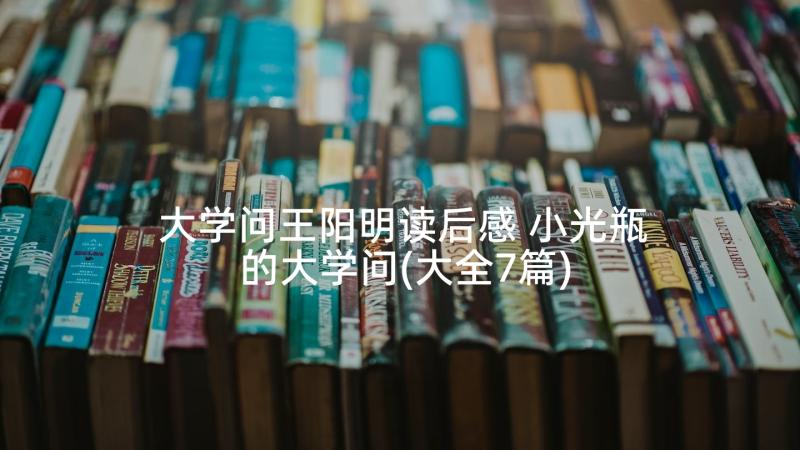 大学问王阳明读后感 小光瓶的大学问(大全7篇)