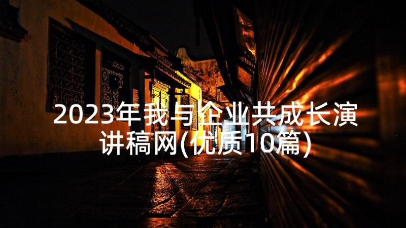 2023年我与企业共成长演讲稿网(优质10篇)