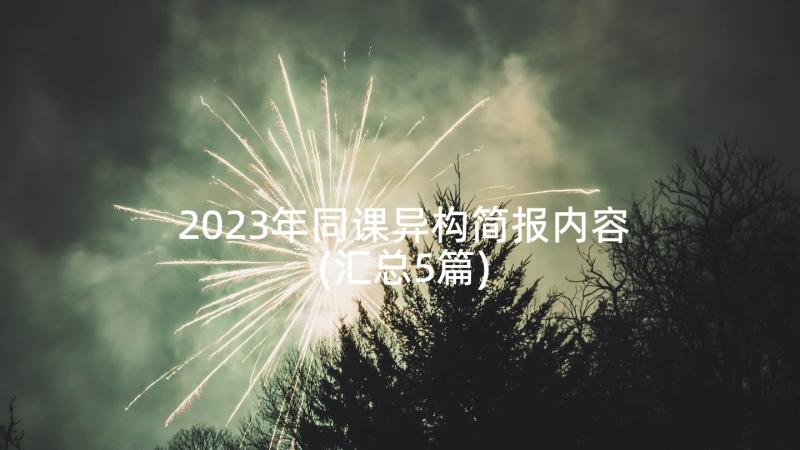 2023年同课异构简报内容(汇总5篇)