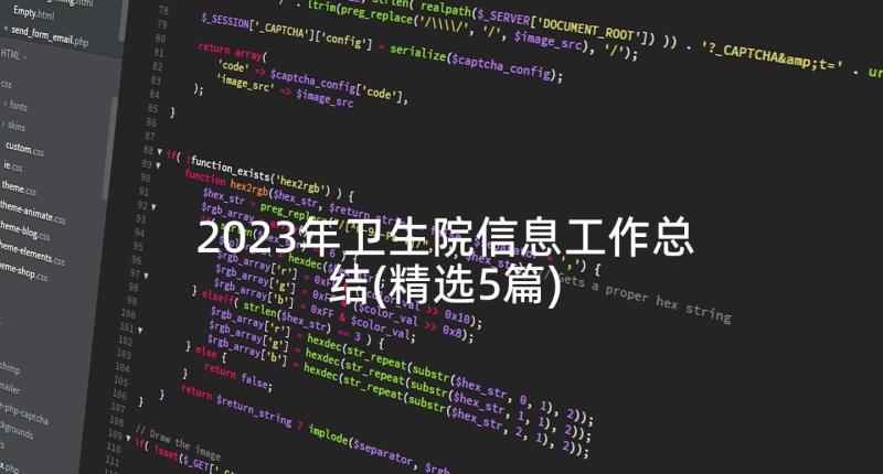 2023年卫生院信息工作总结(精选5篇)