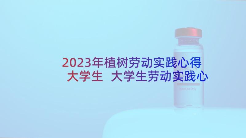 2023年植树劳动实践心得大学生 大学生劳动实践心得体会(汇总5篇)