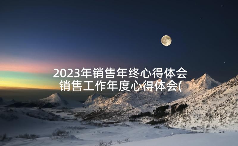 2023年销售年终心得体会 销售工作年度心得体会(实用5篇)