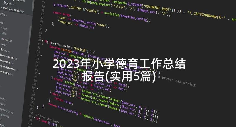 2023年小学德育工作总结报告(实用5篇)