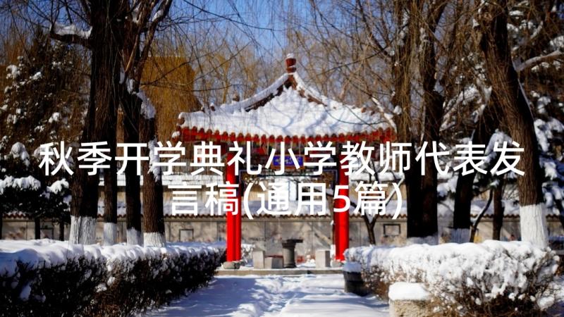 秋季开学典礼小学教师代表发言稿(通用5篇)