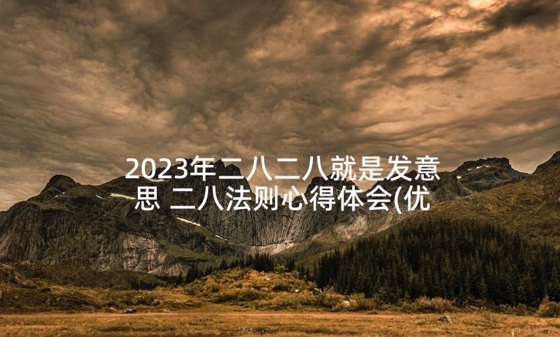 2023年二八二八就是发意思 二八法则心得体会(优质6篇)