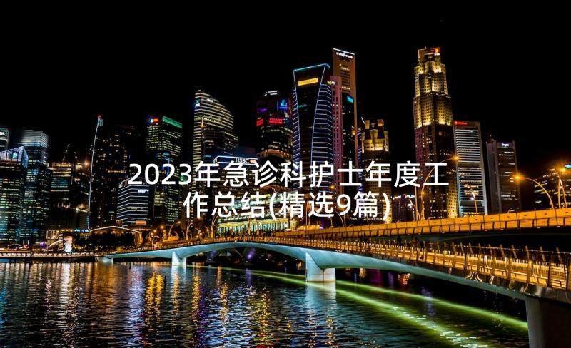 2023年急诊科护士年度工作总结(精选9篇)