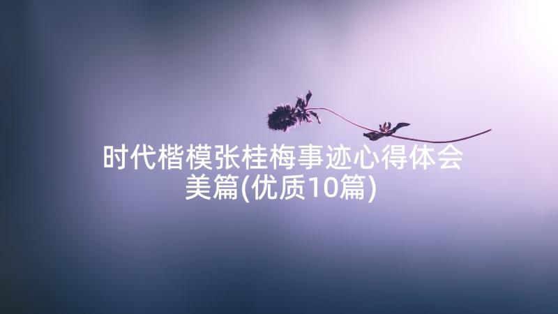 时代楷模张桂梅事迹心得体会美篇(优质10篇)