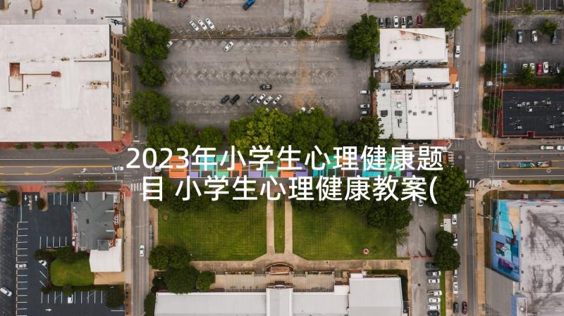 2023年小学生心理健康题目 小学生心理健康教案(优质8篇)