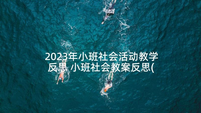 2023年小班社会活动教学反思 小班社会教案反思(优秀5篇)