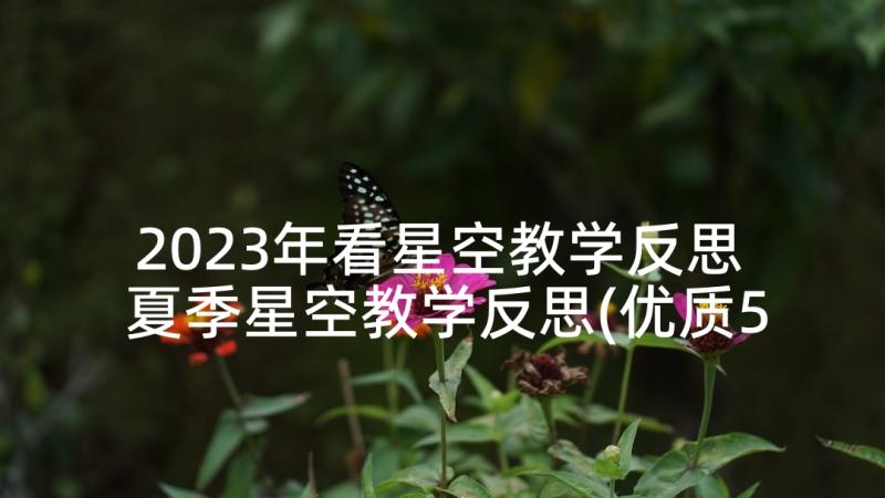 2023年看星空教学反思 夏季星空教学反思(优质5篇)