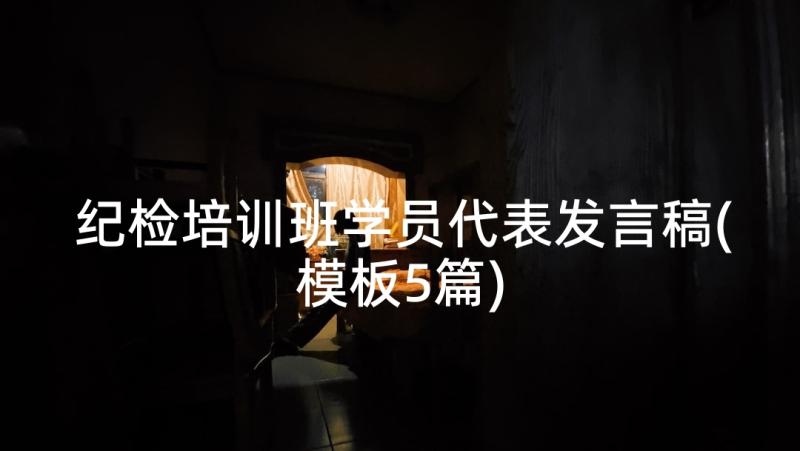 纪检培训班学员代表发言稿(模板5篇)