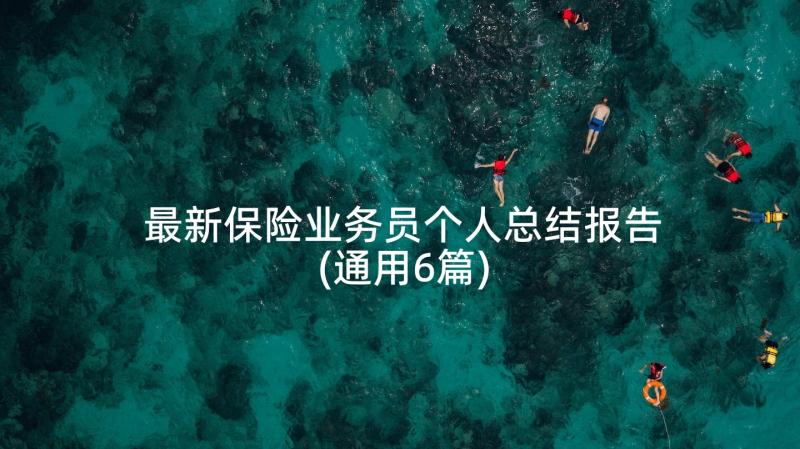 最新保险业务员个人总结报告(通用6篇)