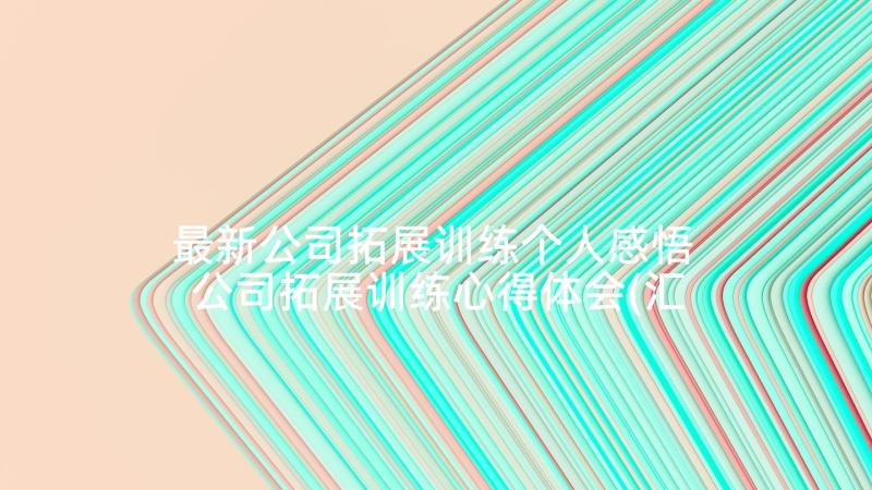 最新公司拓展训练个人感悟 公司拓展训练心得体会(汇总7篇)