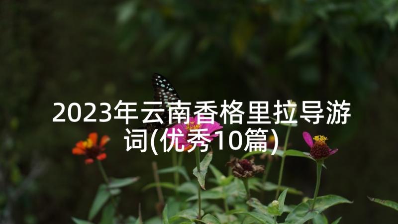 2023年云南香格里拉导游词(优秀10篇)