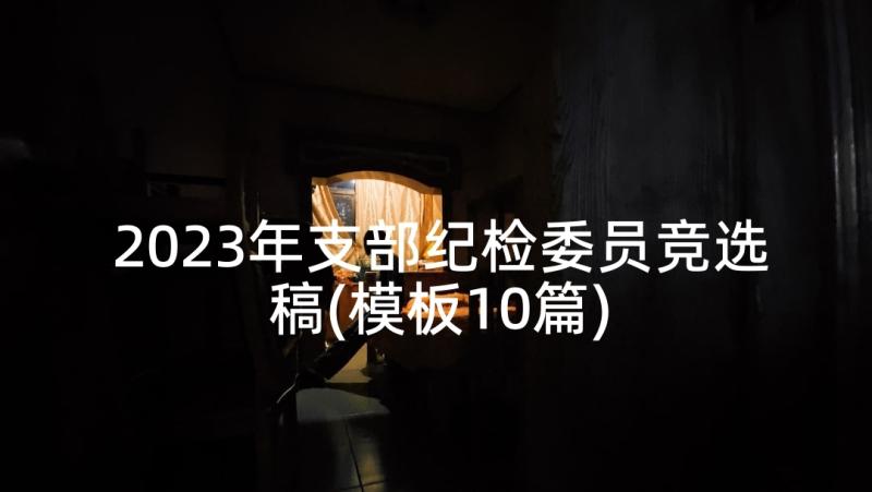 2023年支部纪检委员竞选稿(模板10篇)