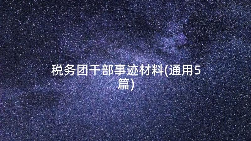 税务团干部事迹材料(通用5篇)