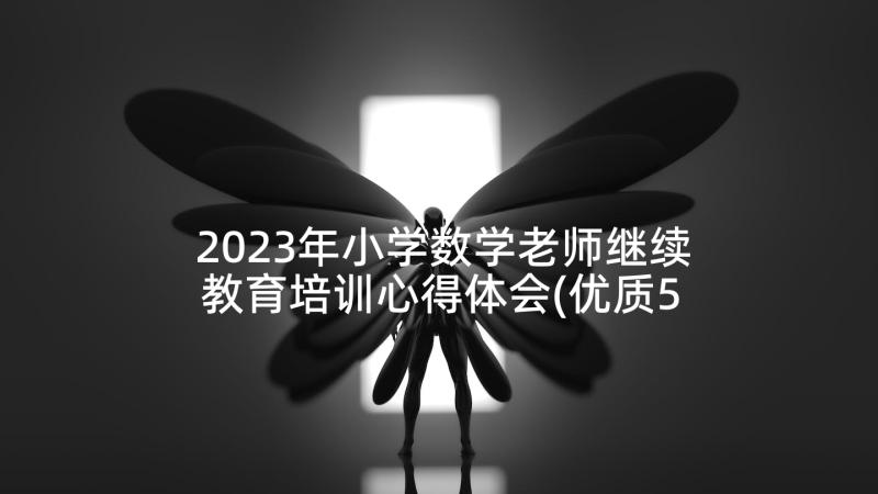 2023年小学数学老师继续教育培训心得体会(优质5篇)