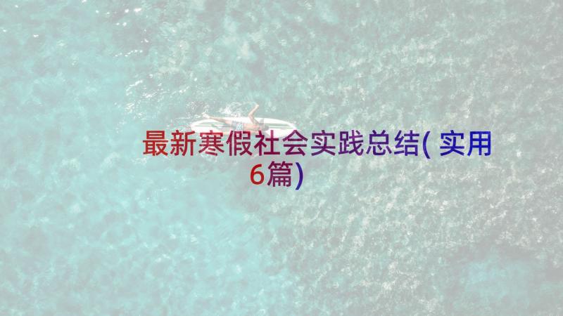 最新寒假社会实践总结(实用6篇)