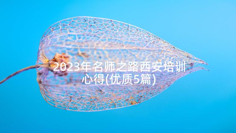 2023年名师之路西安培训心得(优质5篇)