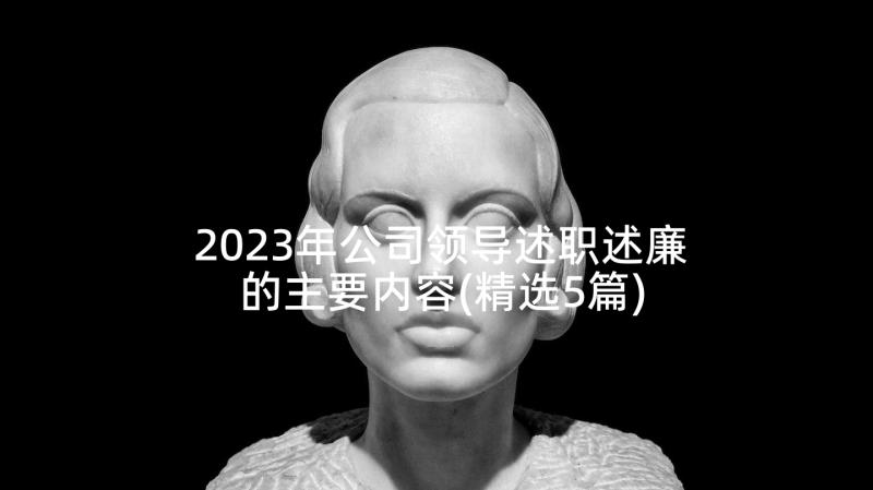 2023年公司领导述职述廉的主要内容(精选5篇)